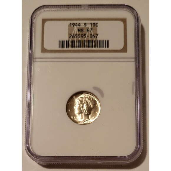 1944 S Mercury Dime MS67 NGC - Picture 1 of 4